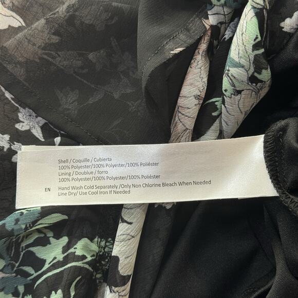 Band of Gypsies Prairie Ruffle Dress Women SZ M Black Floral Boho Vintage Style - Picture 12 of 14